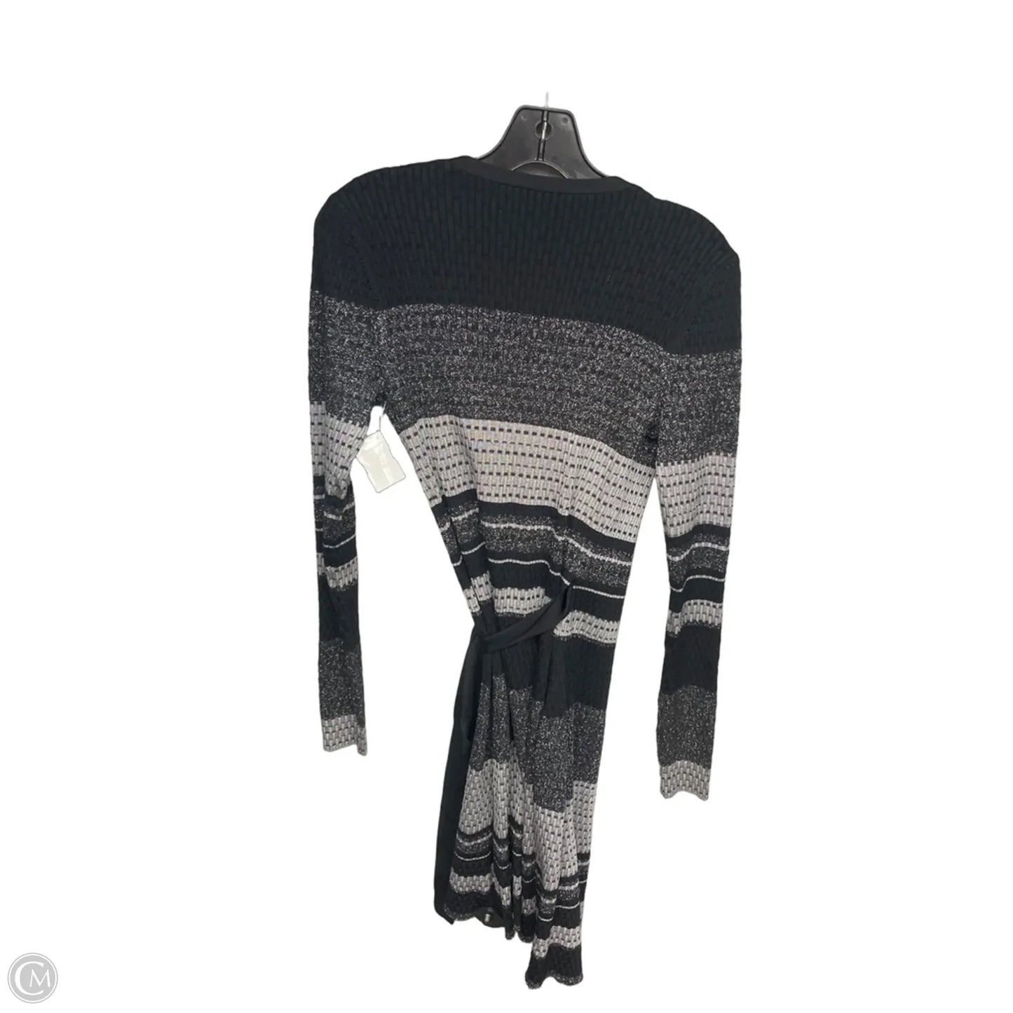 Cardigan Designer By Diane Von Furstenberg In Black & Grey, Size: S
