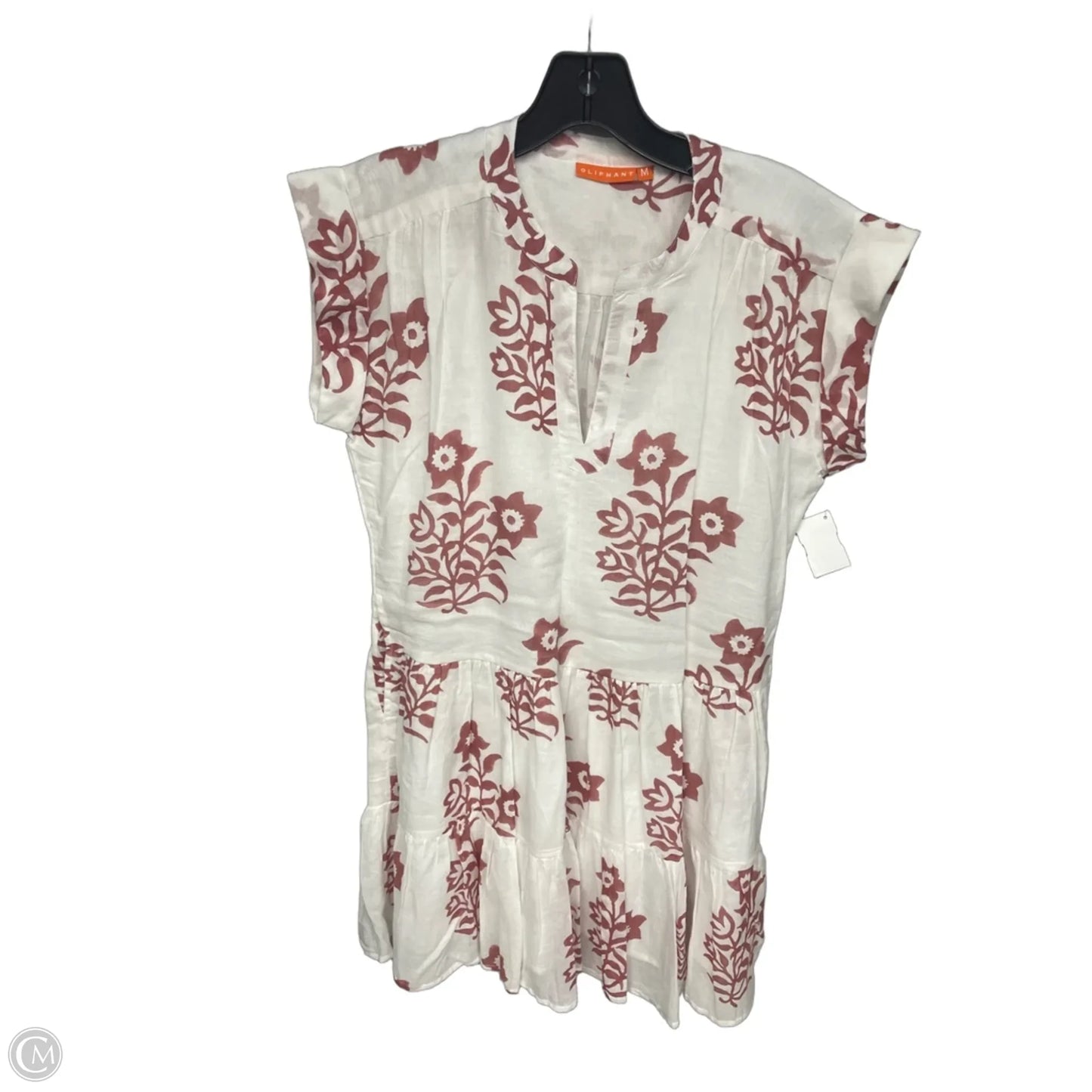 Dress Casual Short By Clothes Mentor In Orange & White, Size: M