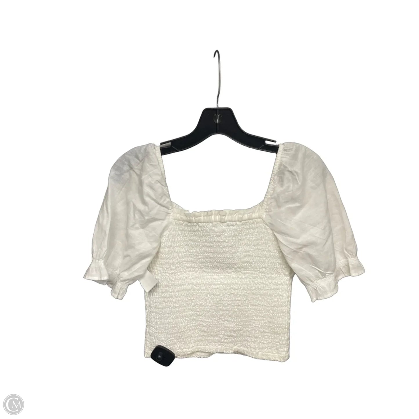 Top Short Sleeve By Abercrombie And Fitch In Ivory, Size: S