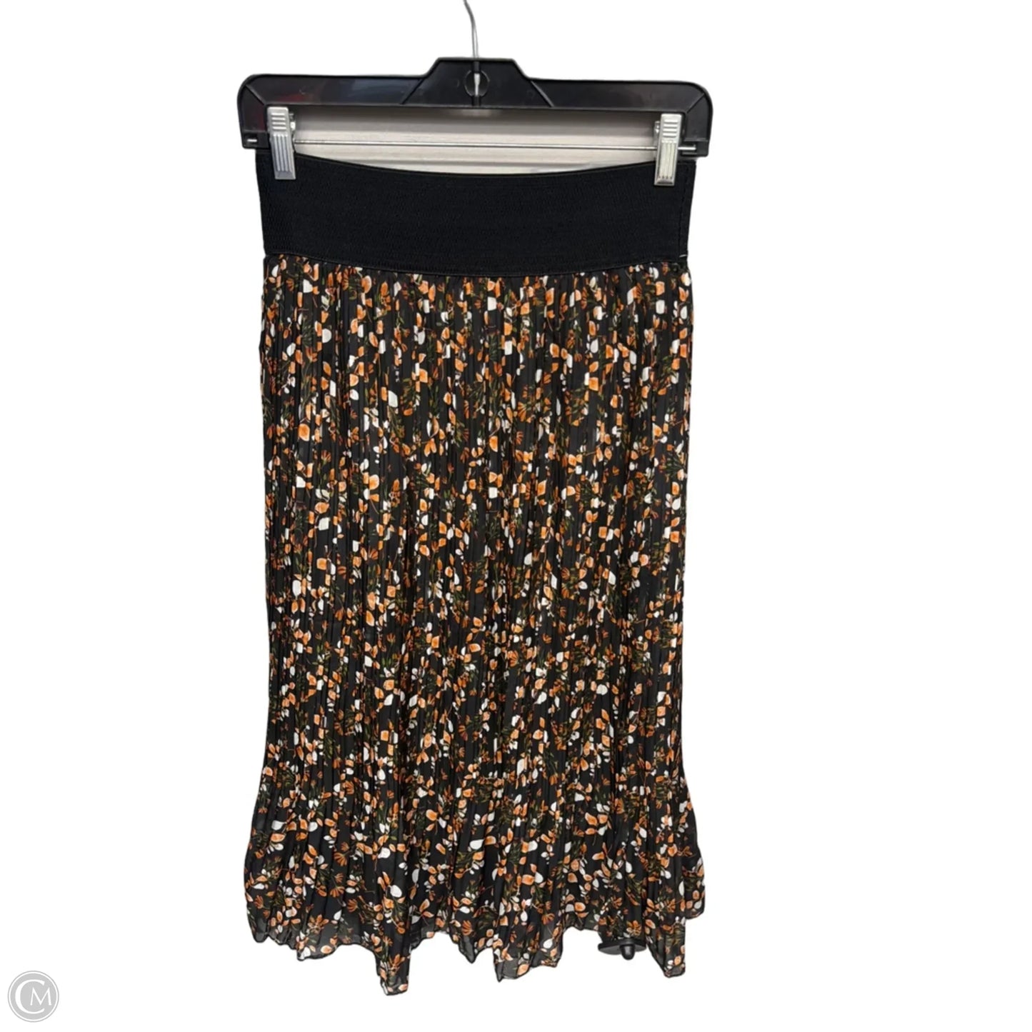 Skirt Midi By Clothes Mentor In Black & Orange, Size: S