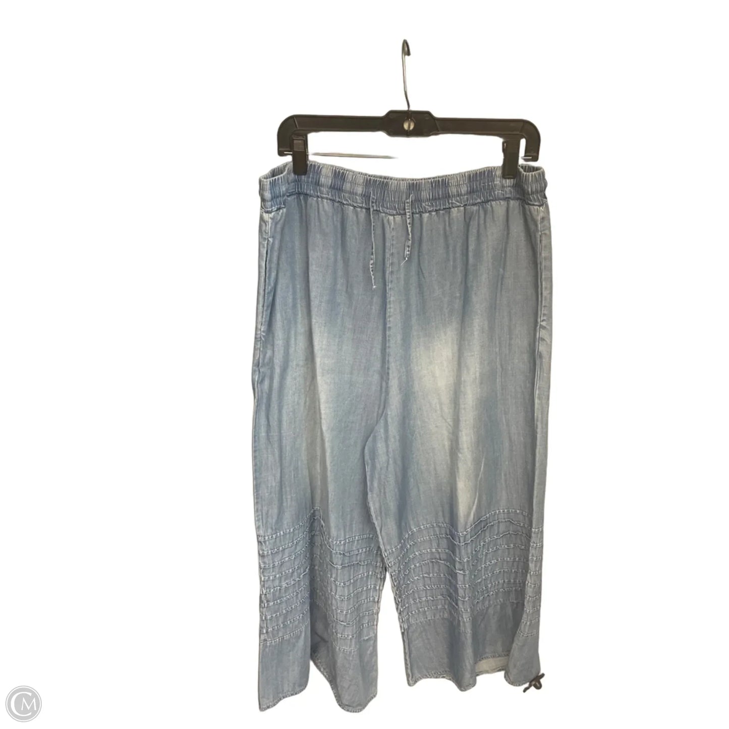 Pants Cropped By Easel In Blue Denim, Size: L