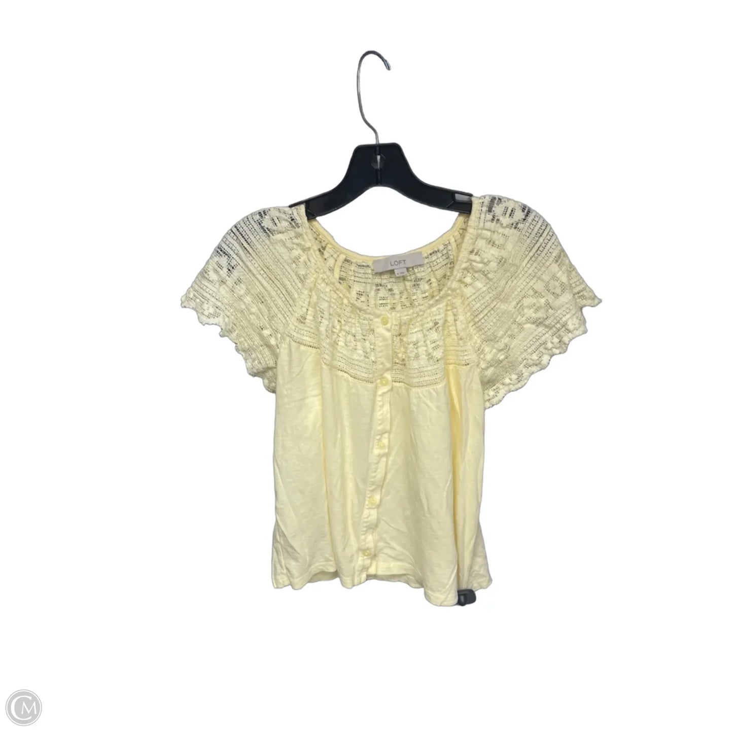 Top Short Sleeve By Loft In Yellow, Size: M