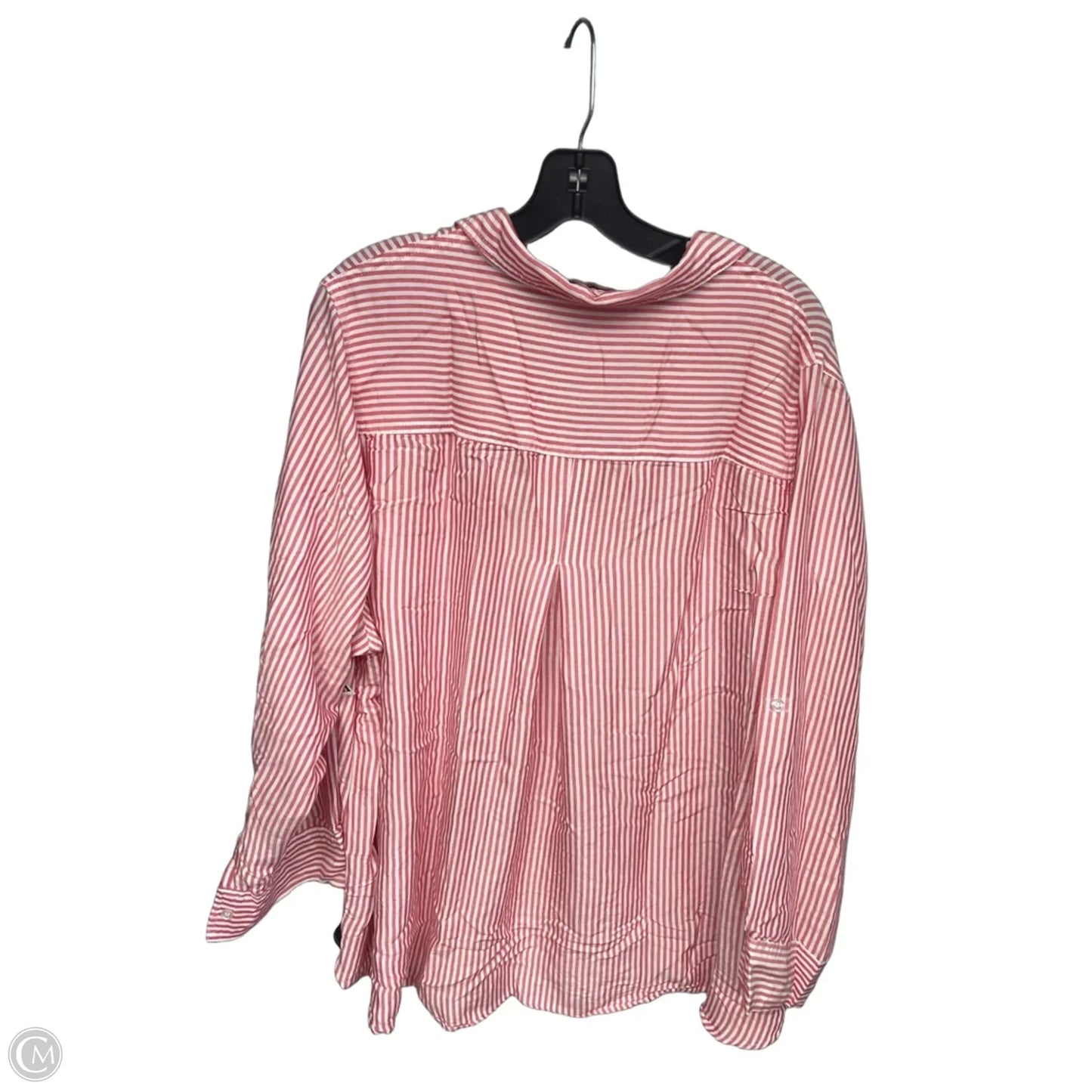 Top Long Sleeve By Velvet Heart In Red & White, Size: 3x