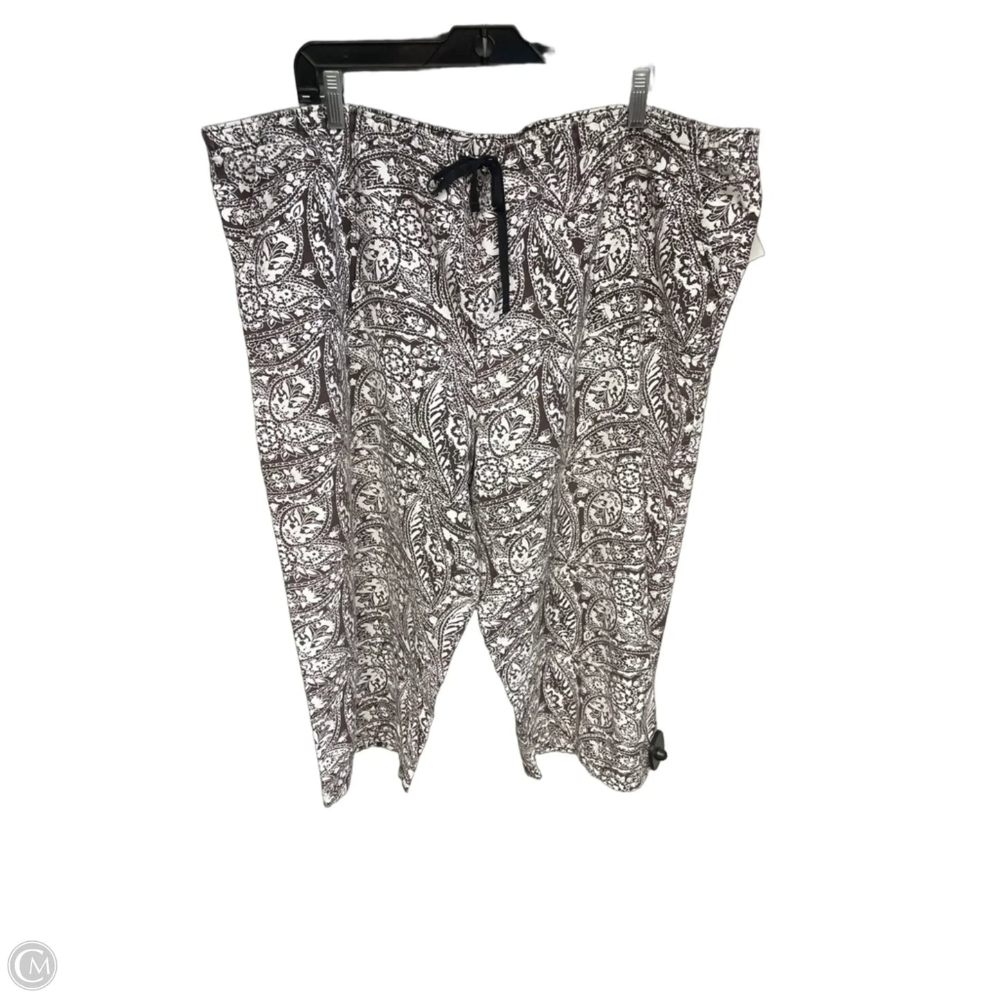 Pants Cropped By Karen Scott In Brown & White, Size: Xl