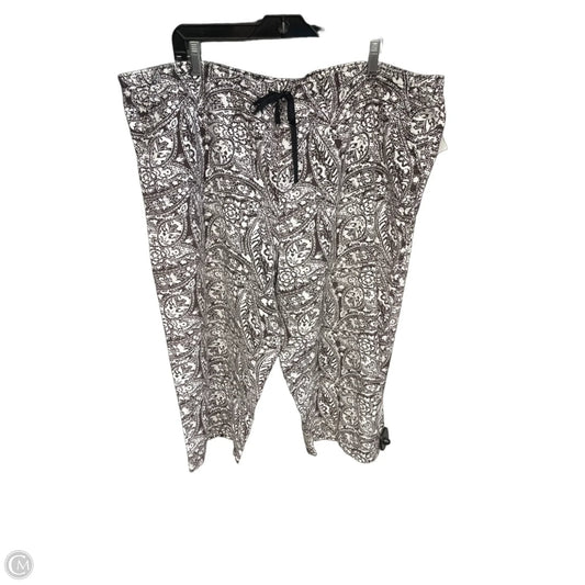 Pants Cropped By Karen Scott In Brown & White, Size: Xl