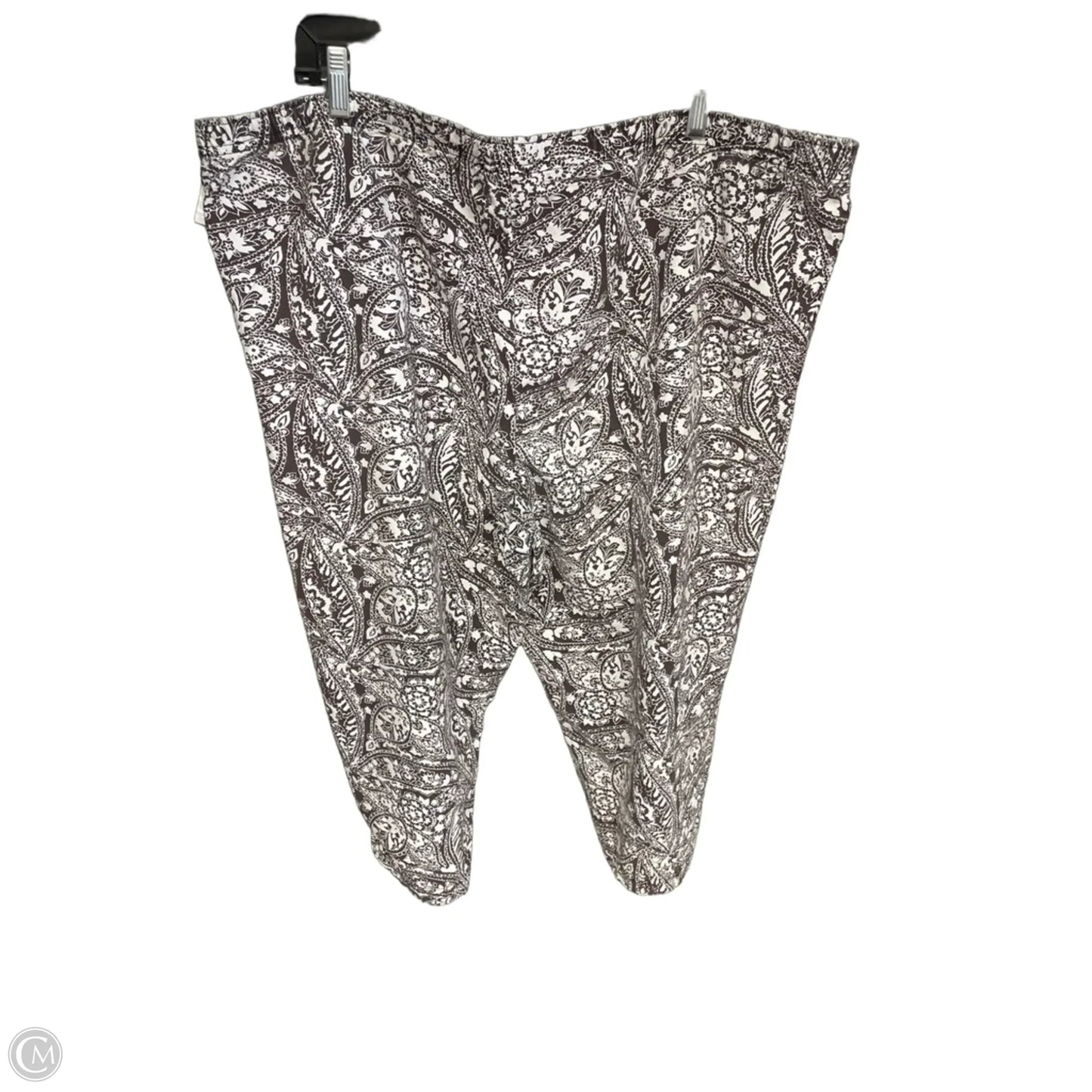 Pants Cropped By Karen Scott In Brown & White, Size: Xl
