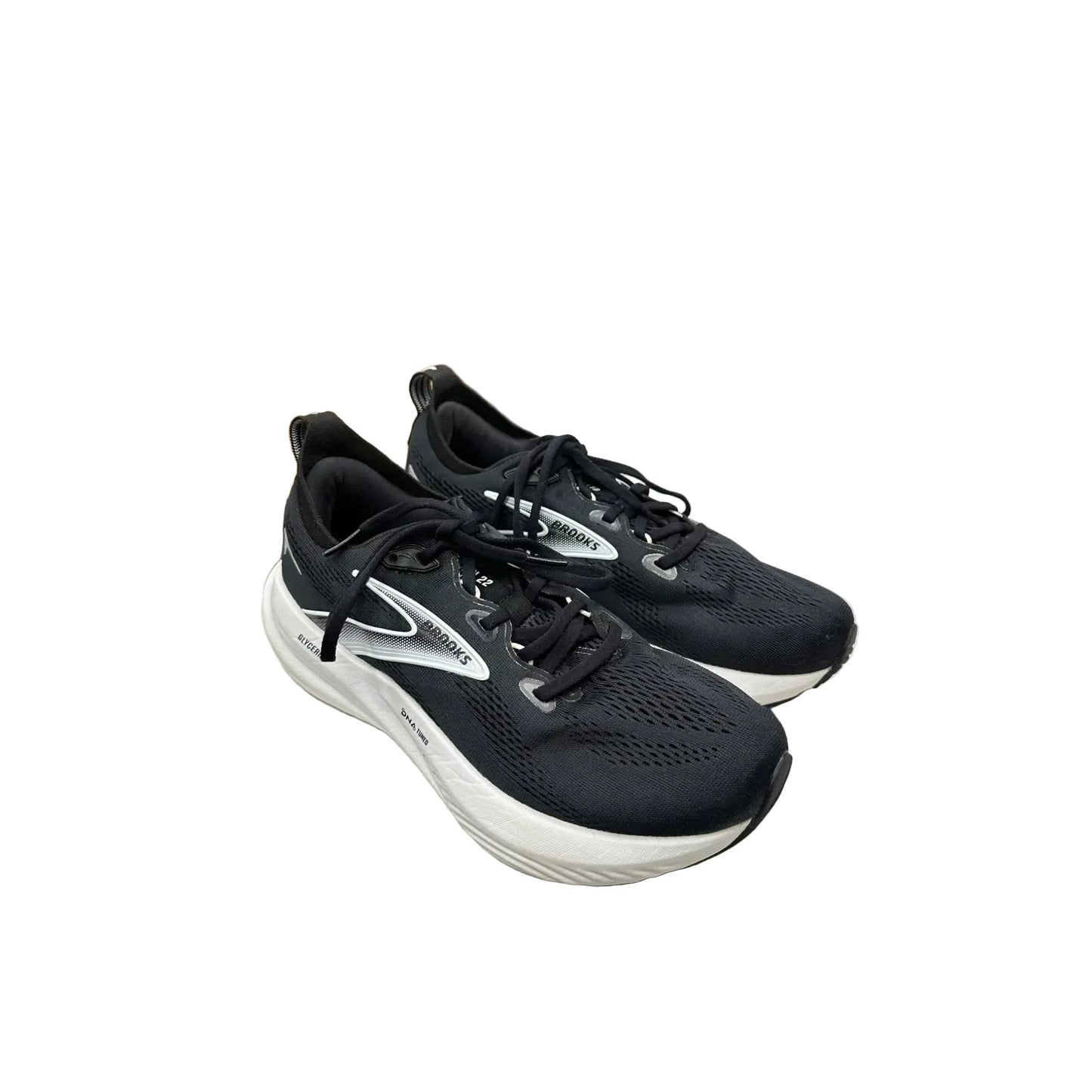 Shoes Athletic By Brooks In Black & White, Size: 9.5