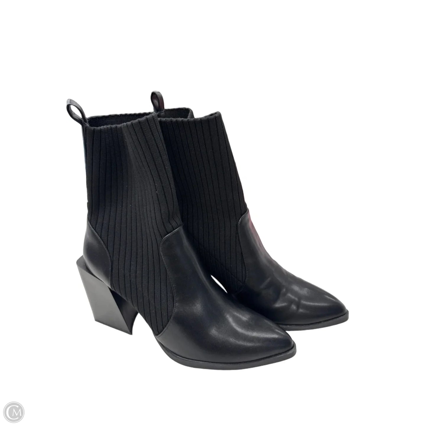 Boots Ankle Heels By Clothes Mentor In Black, Size: 8