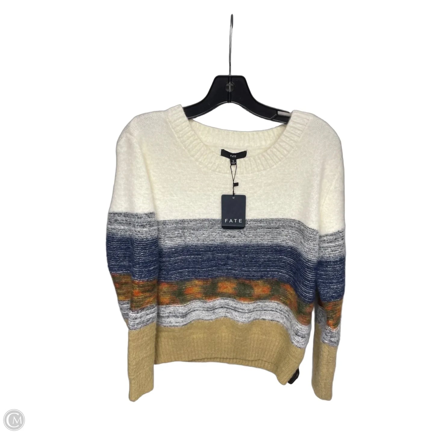 Sweater By Fate In Blue & Cream, Size: S