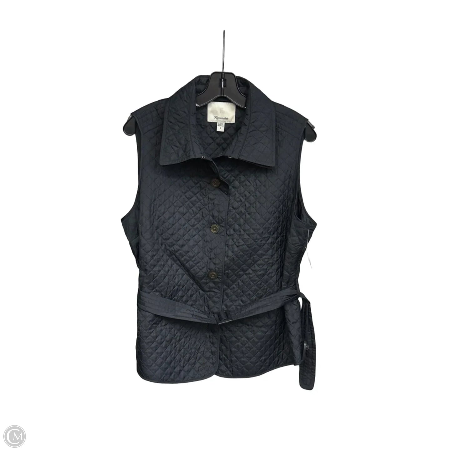 Vest Designer By Facconnable In Black, Size: L