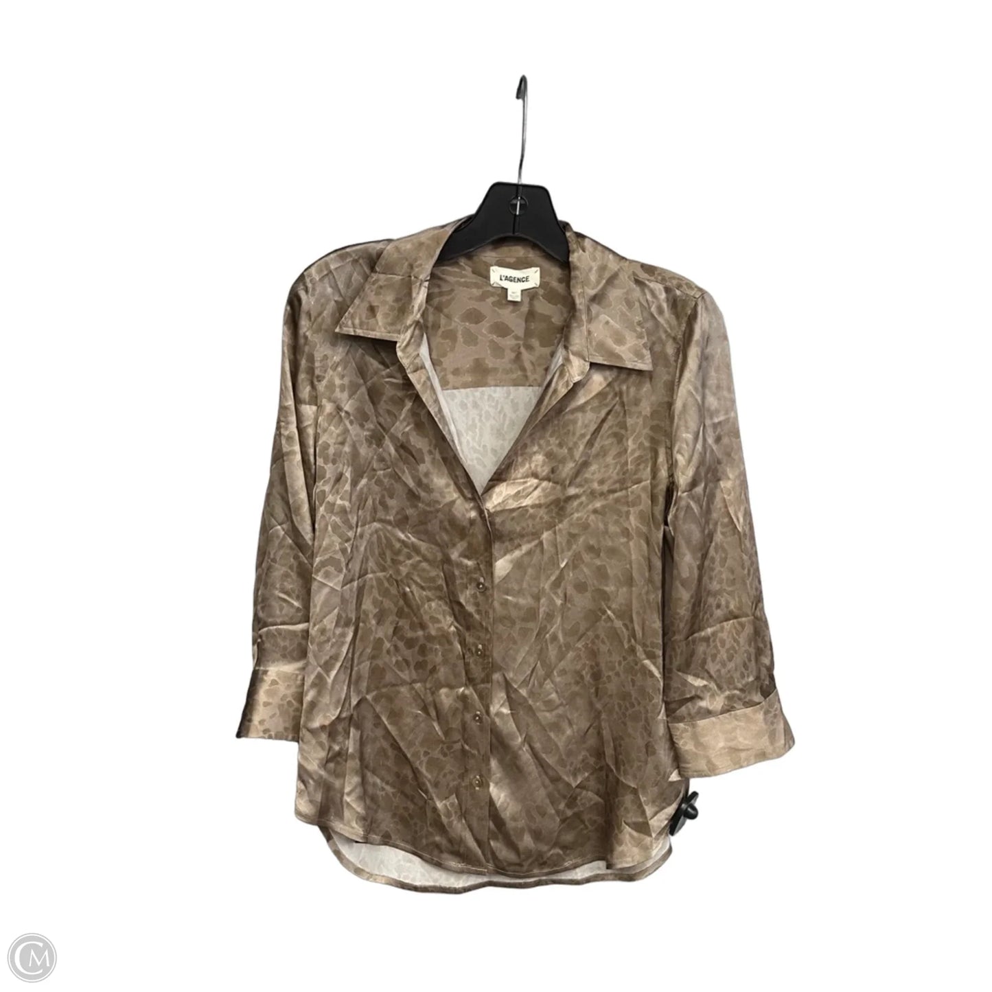 Top Long Sleeve By L Agence In Brown, Size: Xs