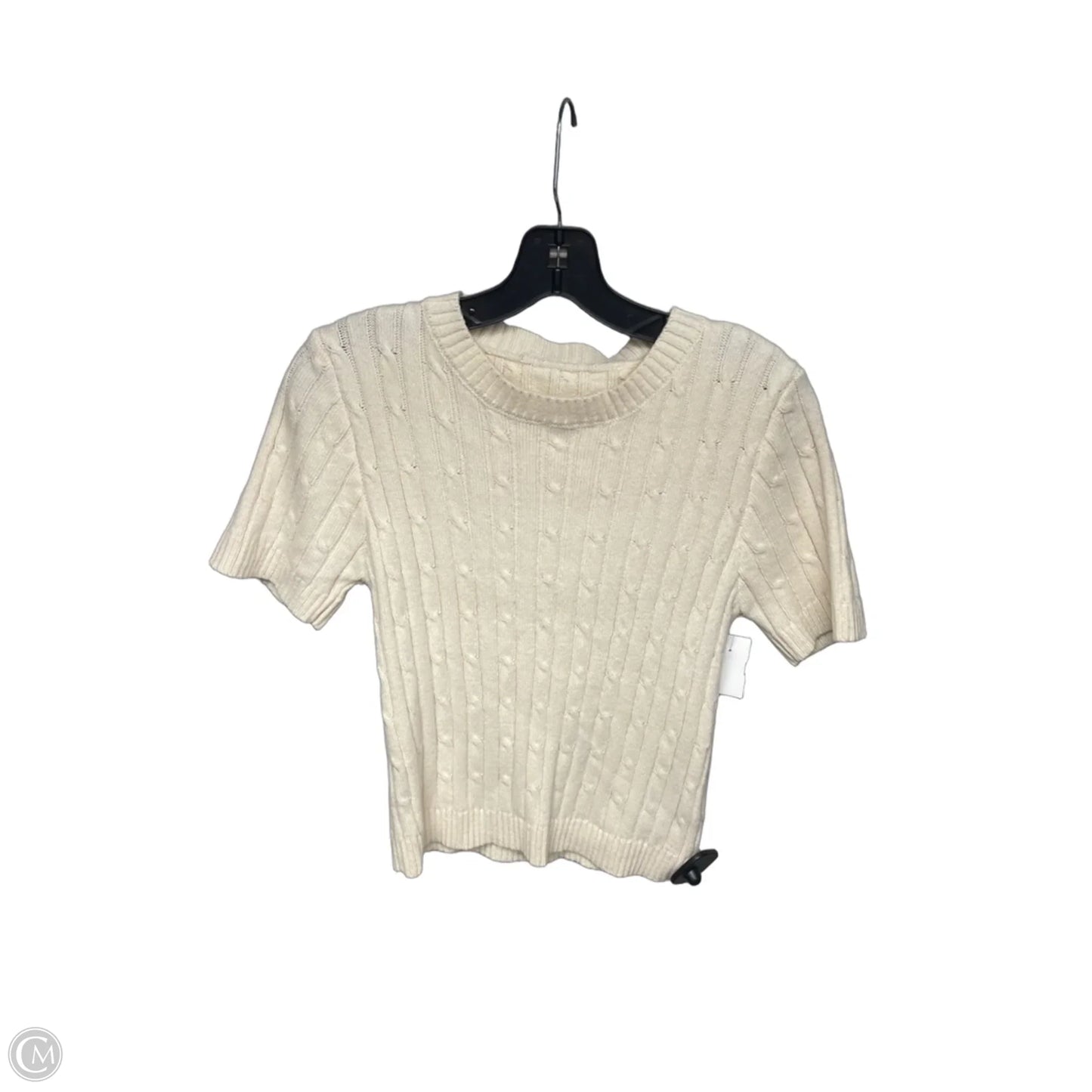Sweater Short Sleeve By Dazy In Cream, Size: M