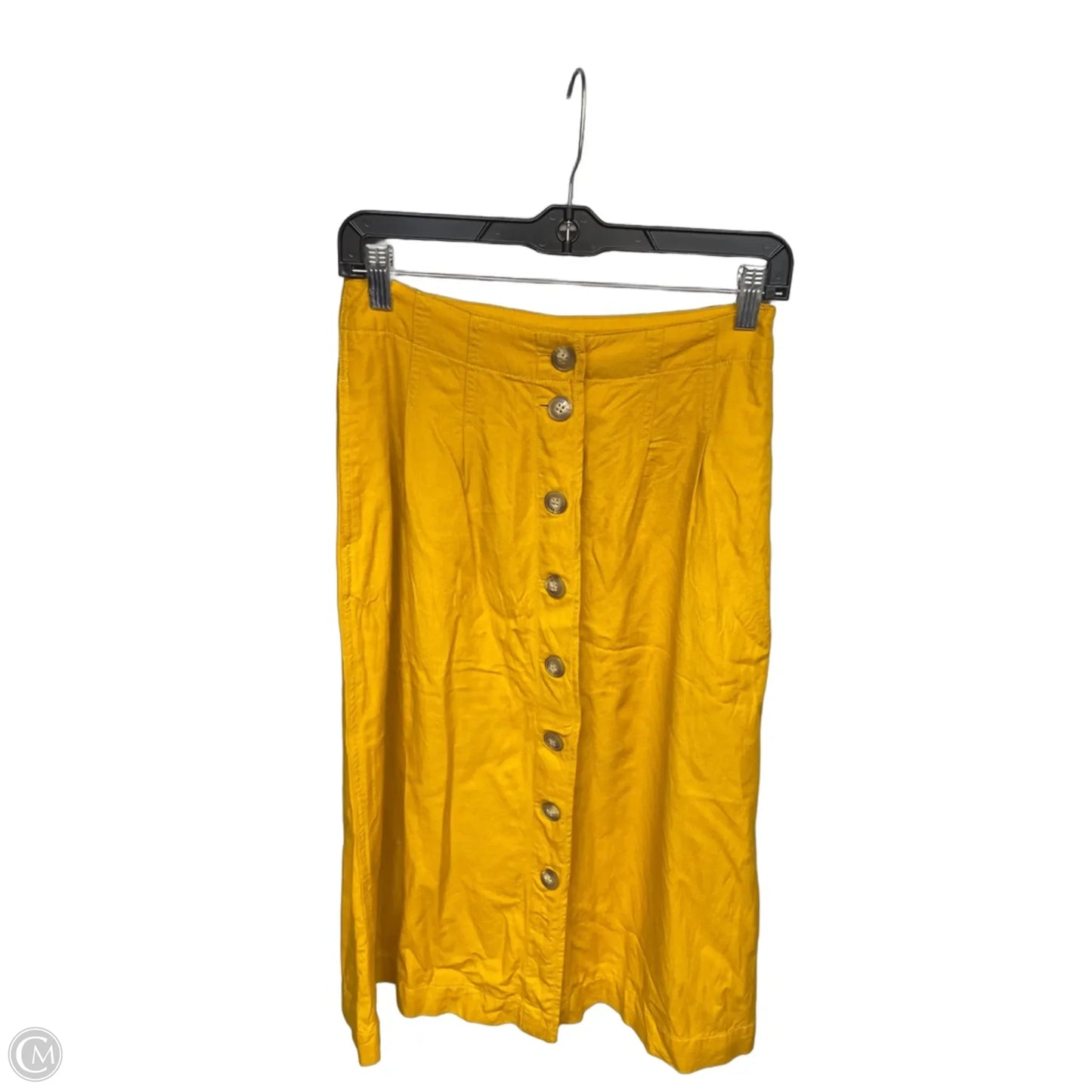 Skirt Midi By Madewell In Yellow, Size: 2