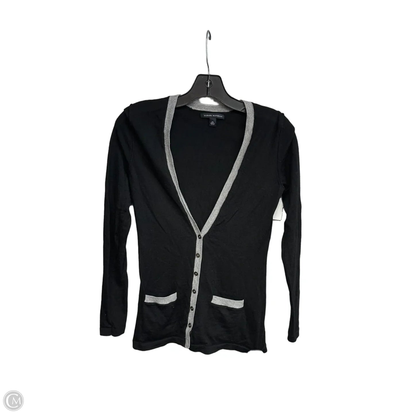 Cardigan By Banana Republic In Black & Grey, Size: Xs
