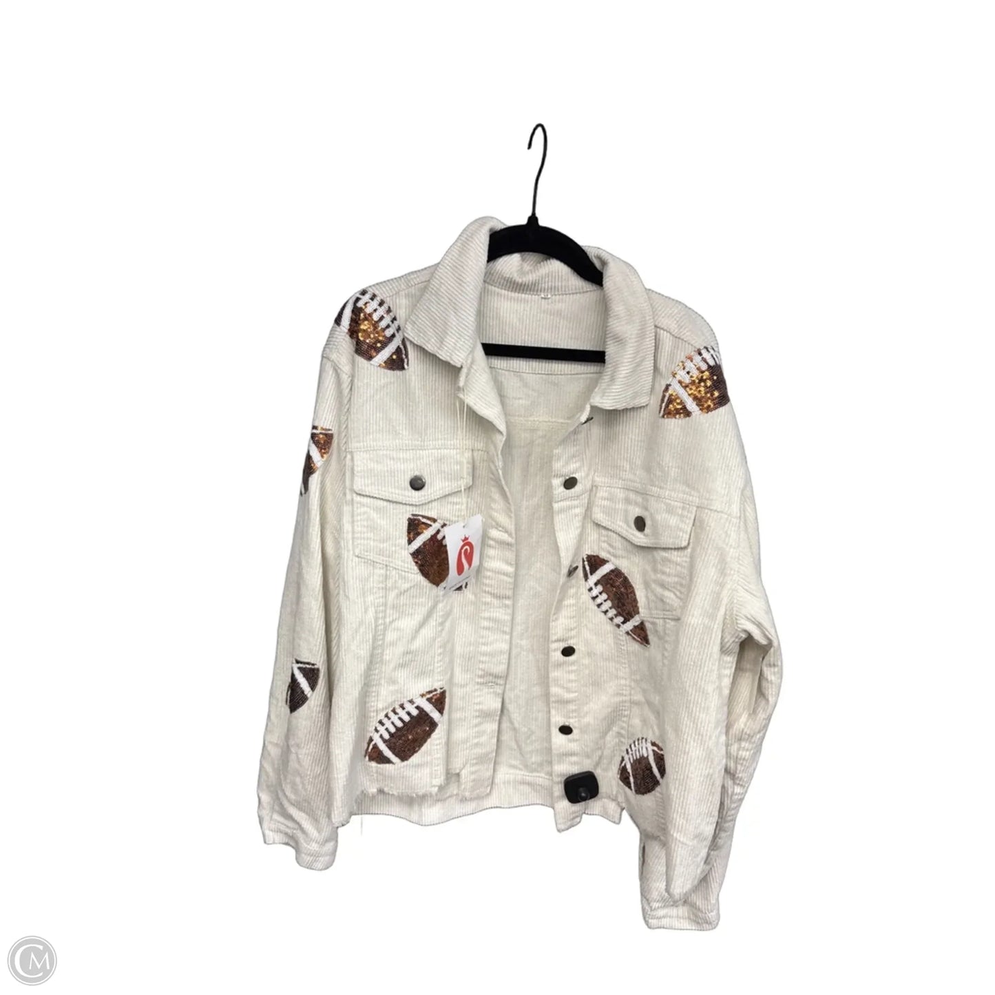 Jacket Shirt By Clothes Mentor In Cream, Size: M