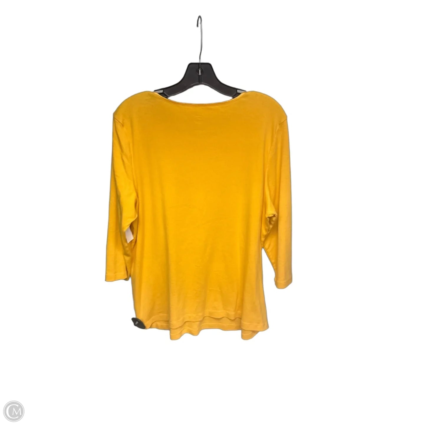 Top 3/4 Sleeve By Cj Banks In Yellow, Size: 1x