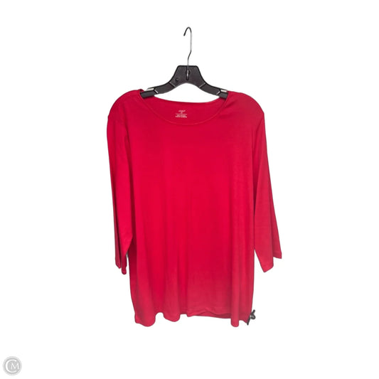 Top 3/4 Sleeve By Cj Banks In Red, Size: 1x