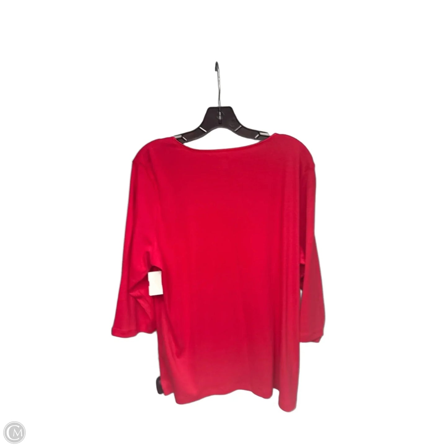 Top 3/4 Sleeve By Cj Banks In Red, Size: 1x