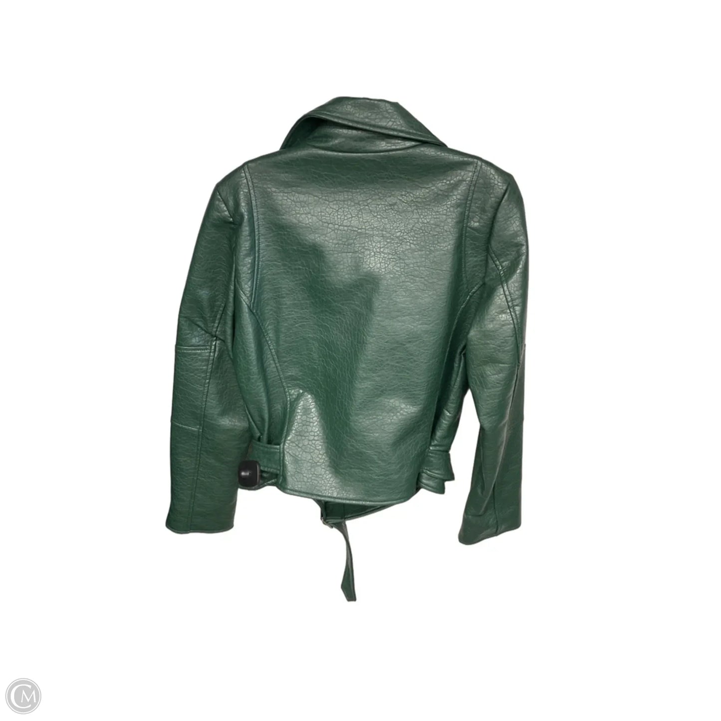 Jacket Moto By Clothes Mentor In Green, Size: M