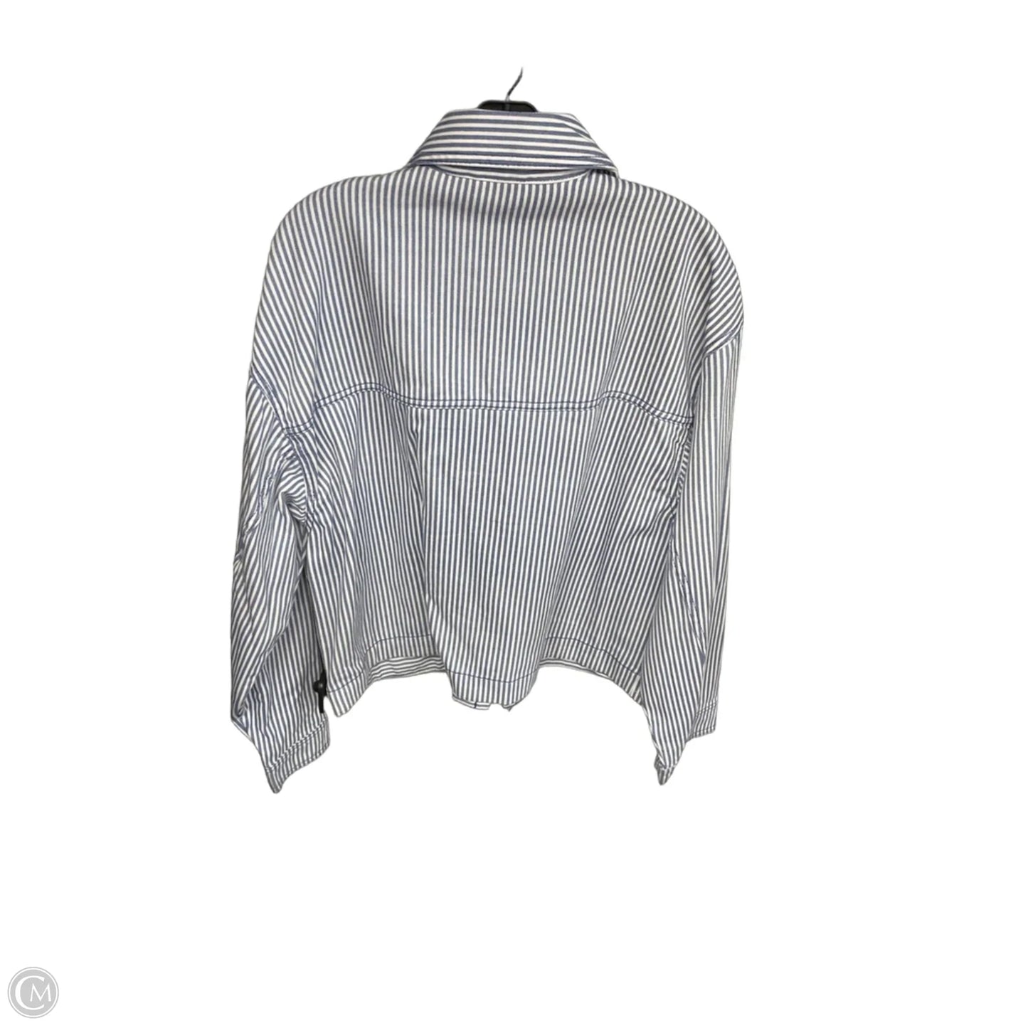 Jacket Denim By Divided In Blue & White, Size: S