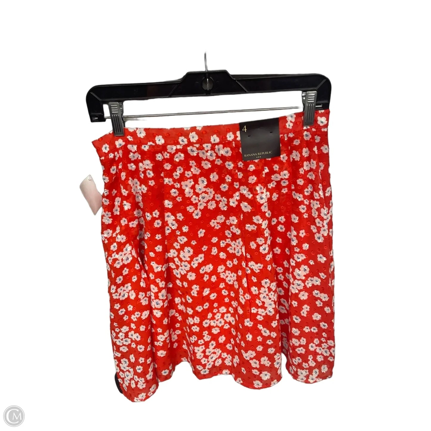 Skirt Mini & Short By Banana Republic In Orange & White, Size: 4