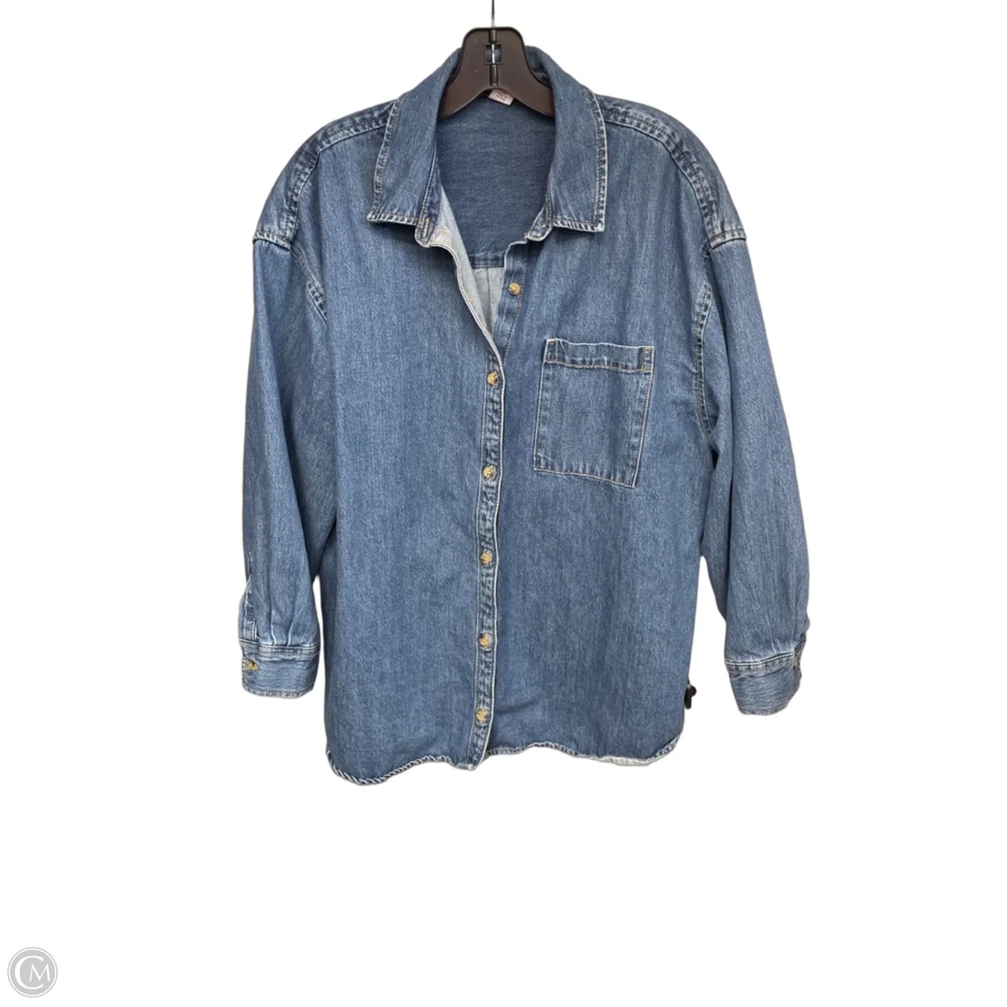 Jacket Shirt By Old Navy In Blue Denim, Size: L
