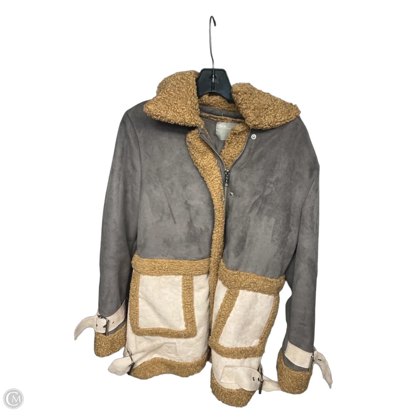 Jacket Faux Fur & Sherpa By Asos In Brown, Size: 6