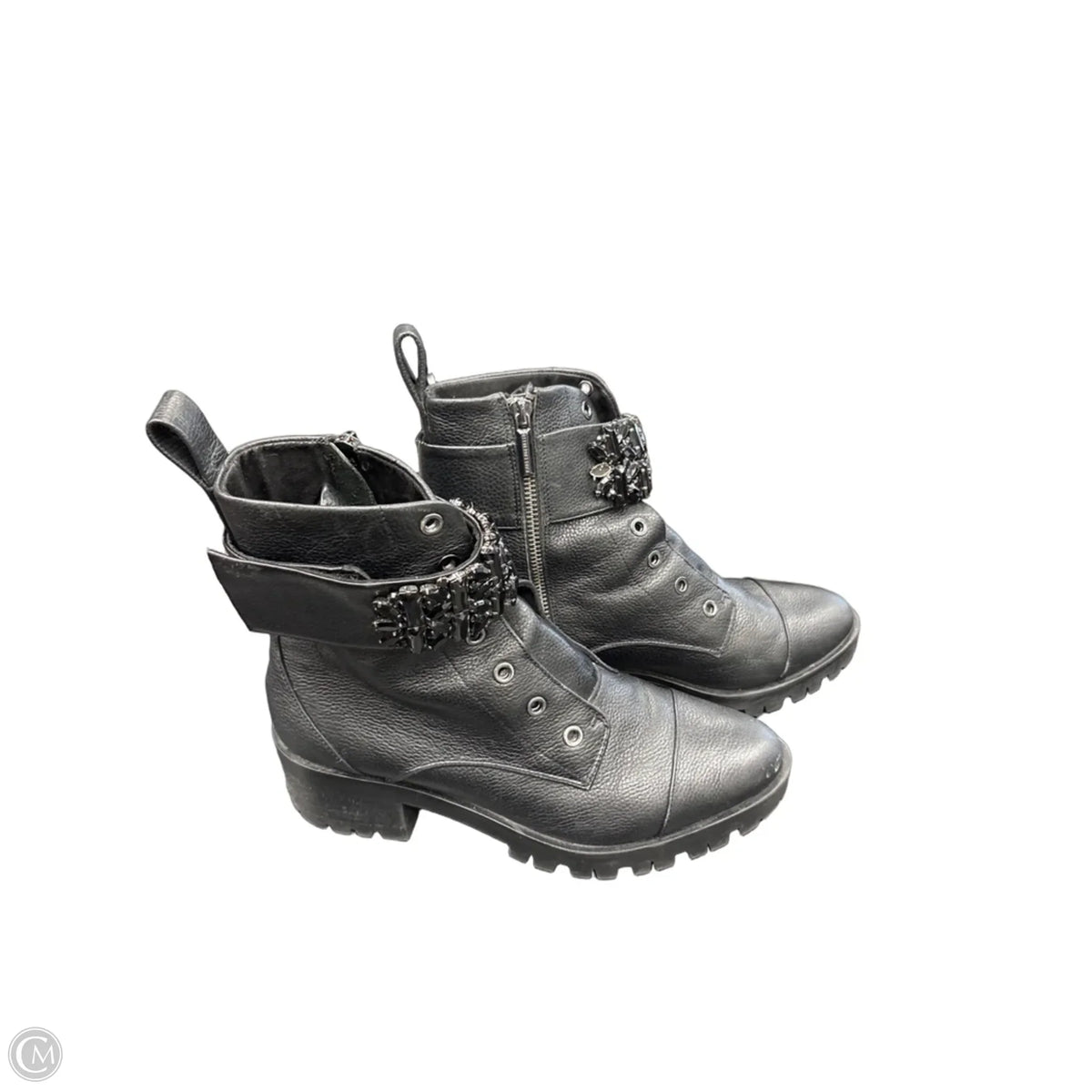 Boots Designer By Karl Lagerfeld In Black, Size: 8