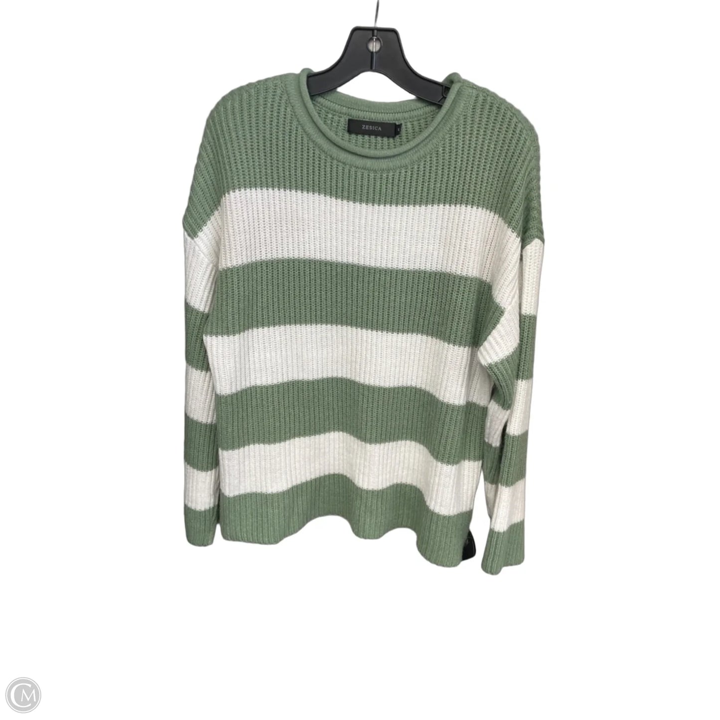 Sweater By Zesica In Green & White, Size: S