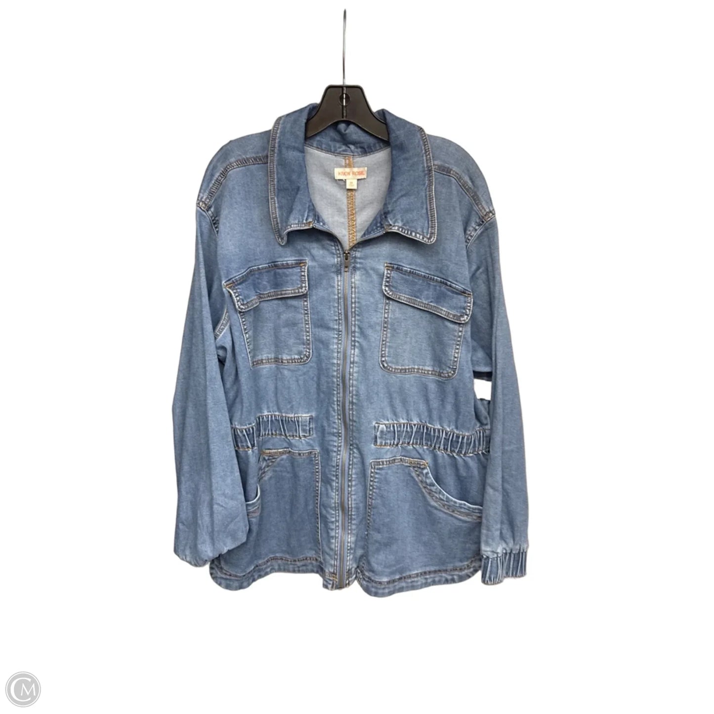Jacket Denim By Knox Rose In Blue Denim, Size: Xxl
