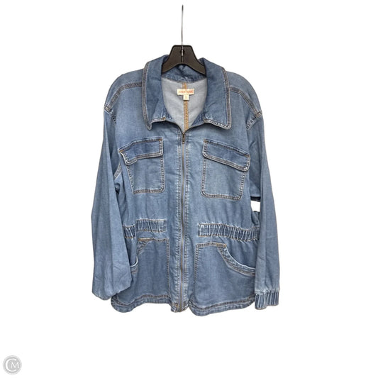 Jacket Denim By Knox Rose In Blue Denim, Size: Xxl