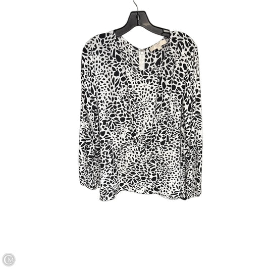 Top Long Sleeve By Loft In Black & White, Size: 18