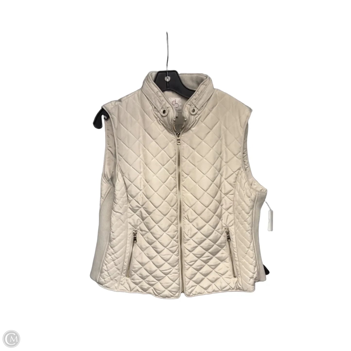 Vest Puffer & Quilted By Cb Studio In Beige, Size: Xl