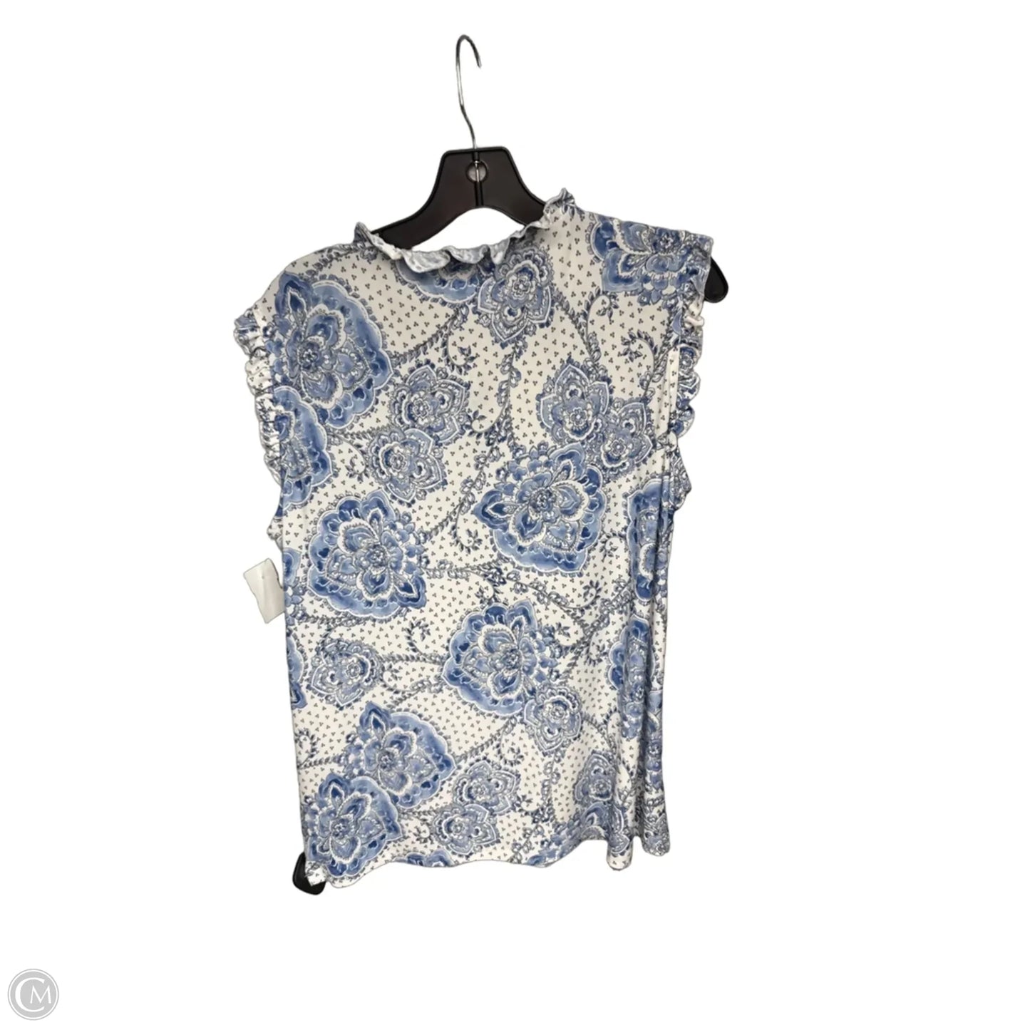 Top Sleeveless By Tommy Hilfiger In Blue & White, Size: L