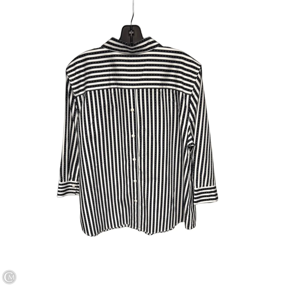 Top Long Sleeve By Chicos In Black & White, Size: Xl
