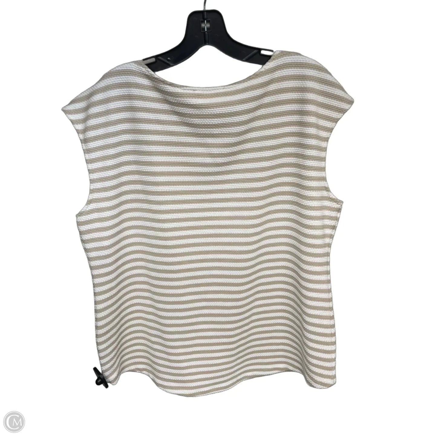 Top Sleeveless By Calvin Klein In Tan & White, Size: Xl