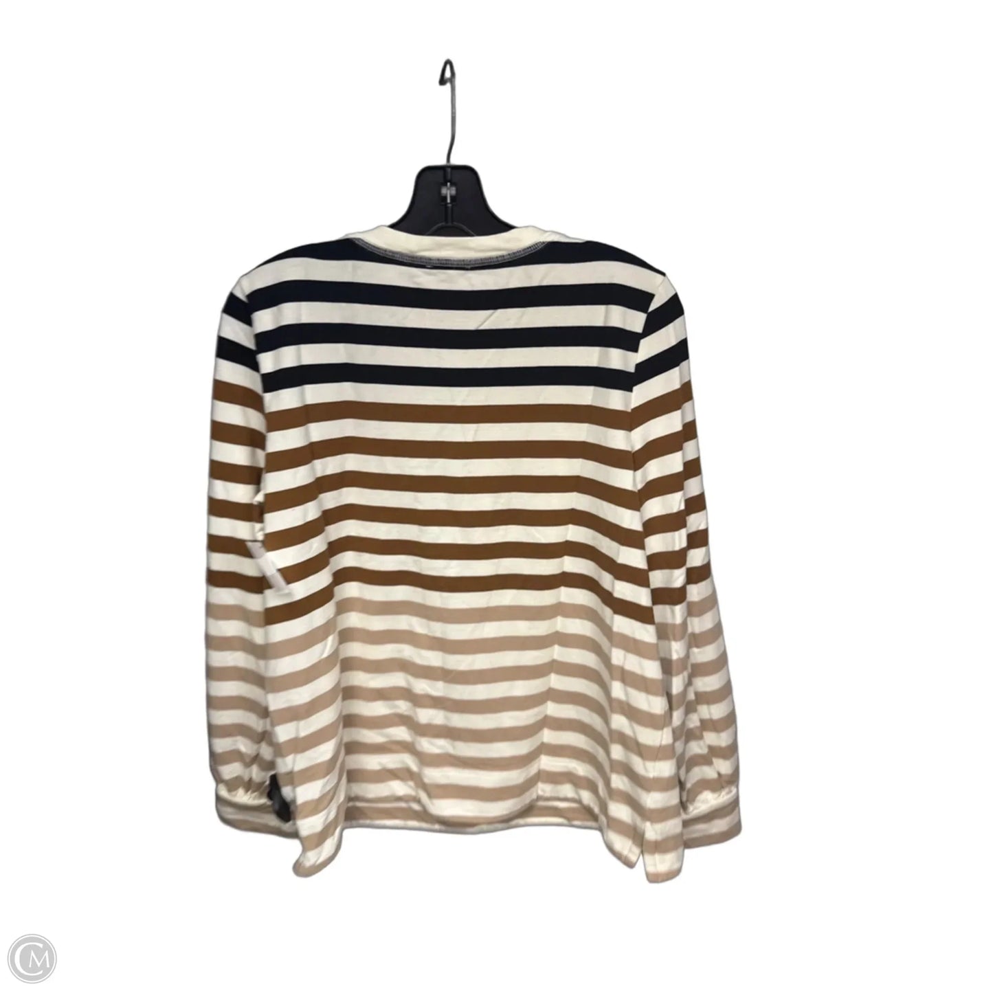 Top Long Sleeve By Talbots In Black & Cream, Size: M