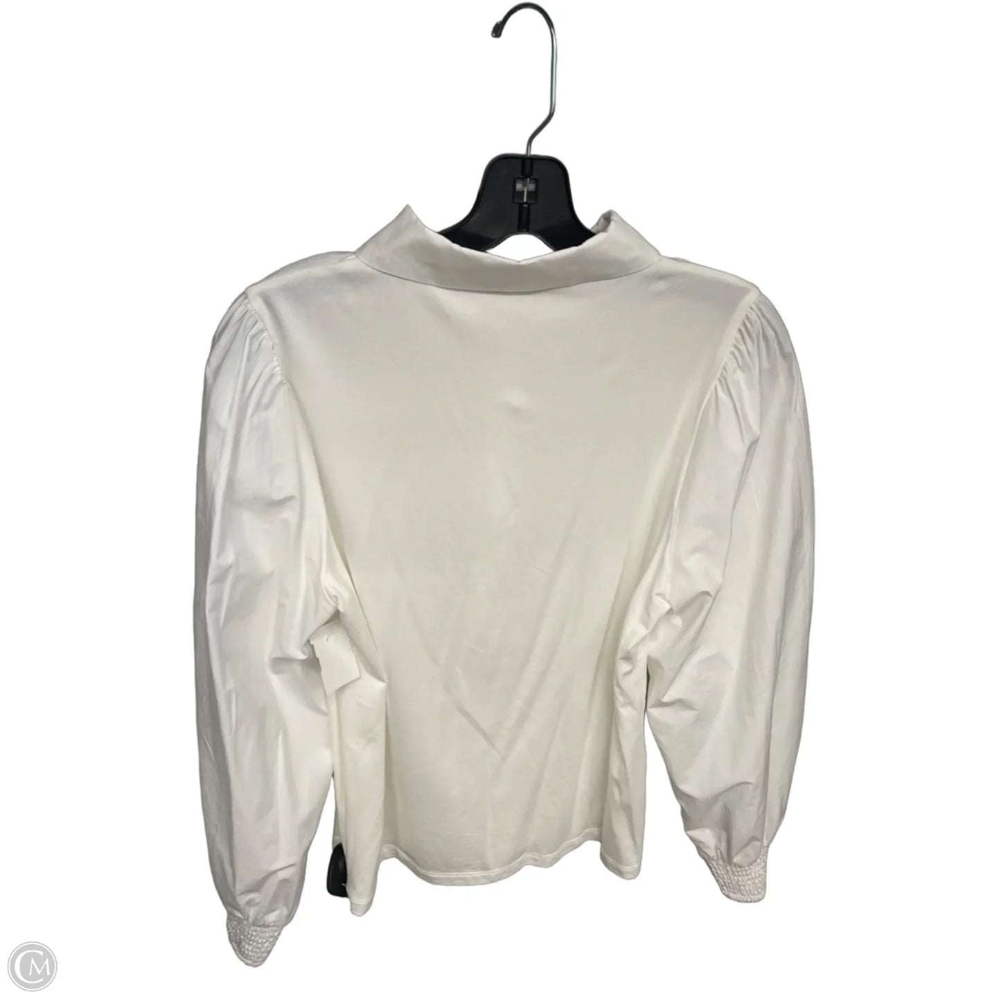 Top Long Sleeve By Evereve In Ivory, Size: M