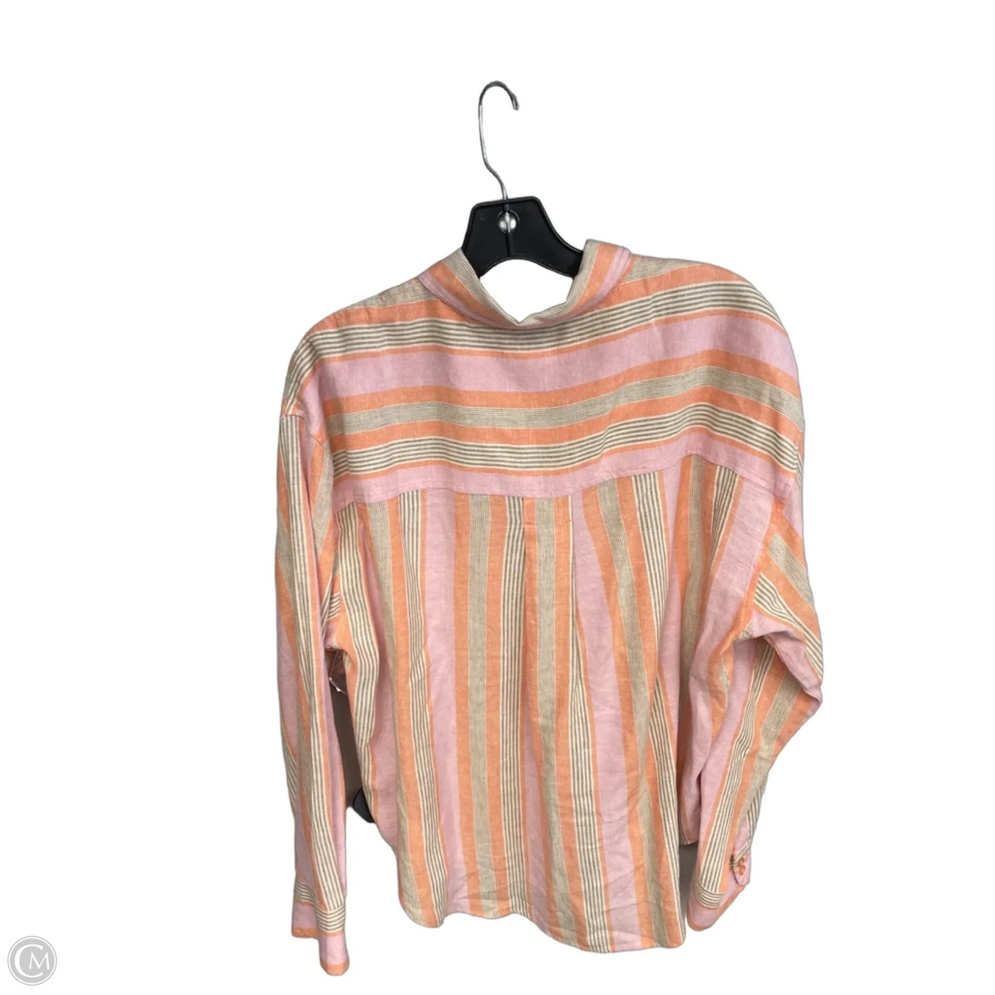 Top Long Sleeve By Z Supply In Orange & Pink, Size: M
