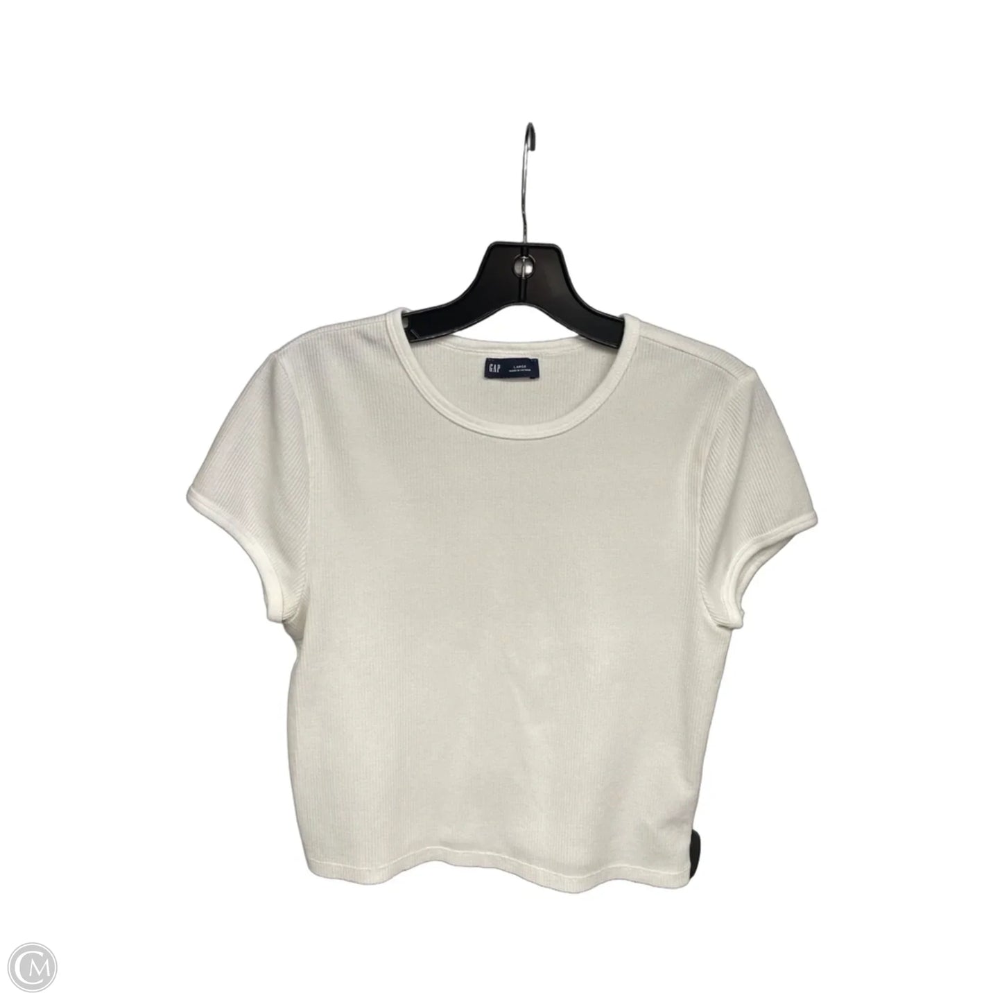Top Short Sleeve Basic By Gap In White, Size: L