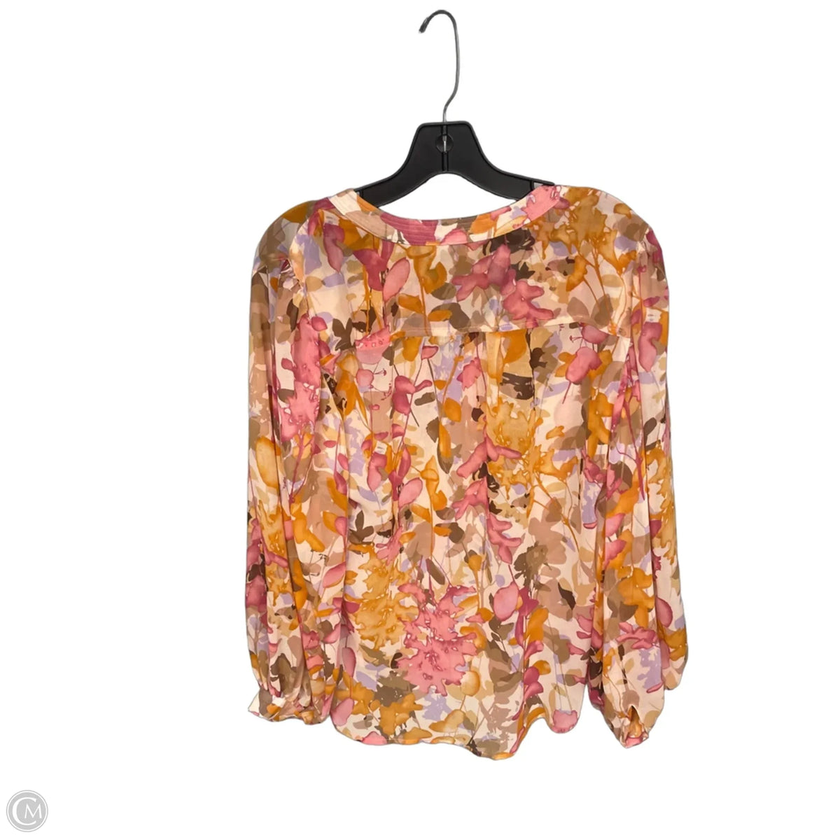 Top Long Sleeve By Chicos In Orange & Pink, Size: 8