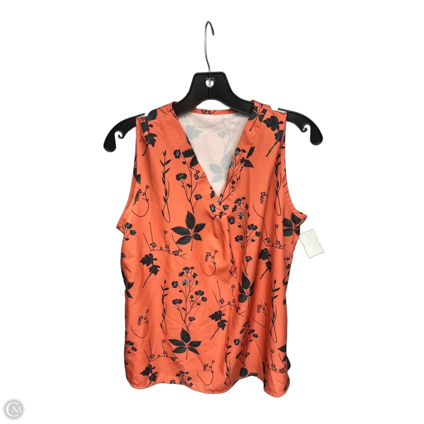 Top Sleeveless By Clothes Mentor In Black & Orange, Size: Large