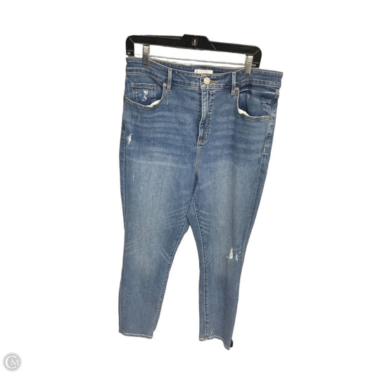 Jeans Skinny By Loft In Blue Denim, Size: 14