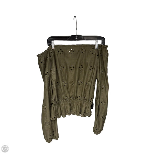 Top Long Sleeve By H&m In Green, Size: S