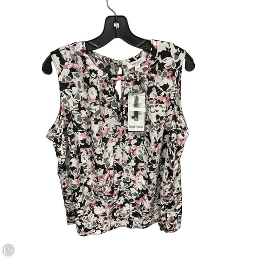 Top Sleeveless By Nine West In Floral Print, Size: 2x