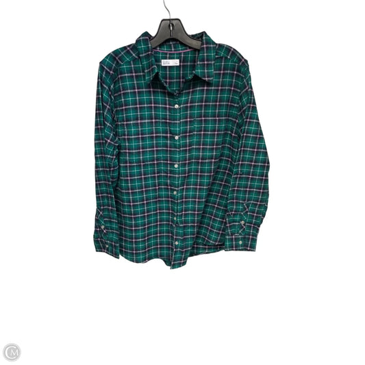 Top Long Sleeve By Croft And Barrow In Green & Purple, Size: L