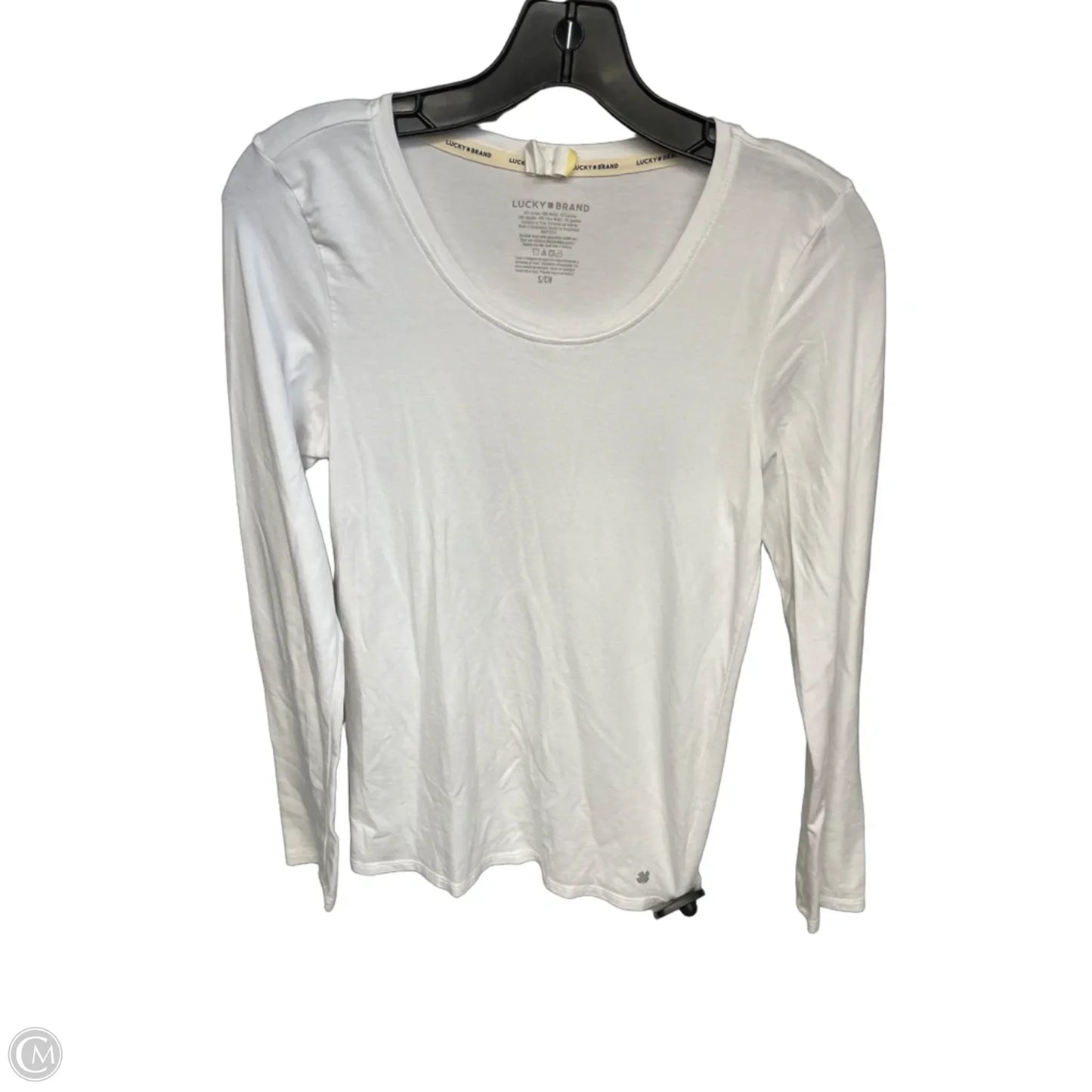 Top Long Sleeve Basic By Lucky Brand In White, Size: S