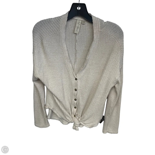 Top Long Sleeve By Allison Joy In Beige, Size: S