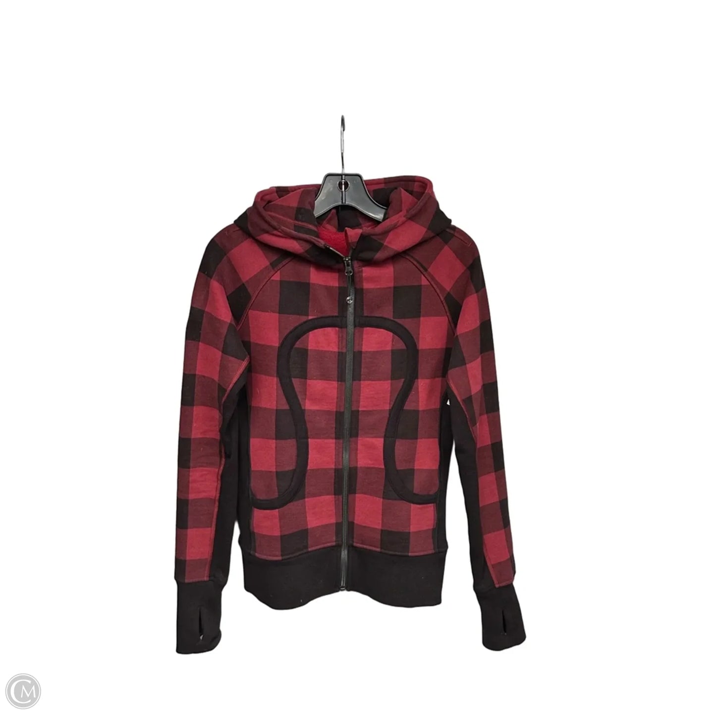 Athletic Jacket By Lululemon In Black & Red, Size: S
