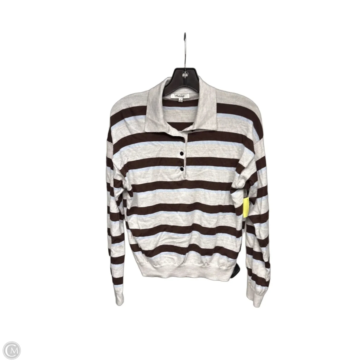 Top Long Sleeve By Madewell In Striped Pattern, Size: M
